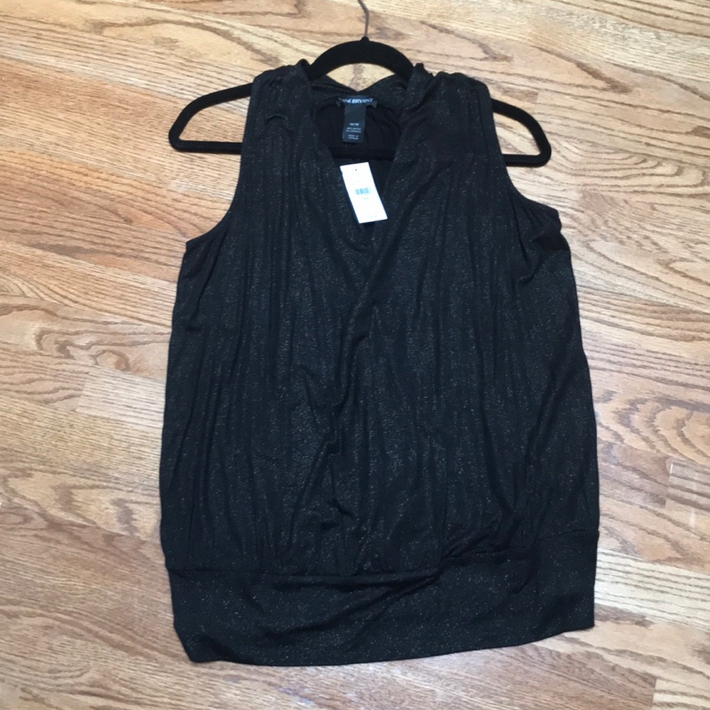 Lane Bryant black with gold glitter halter 14/16